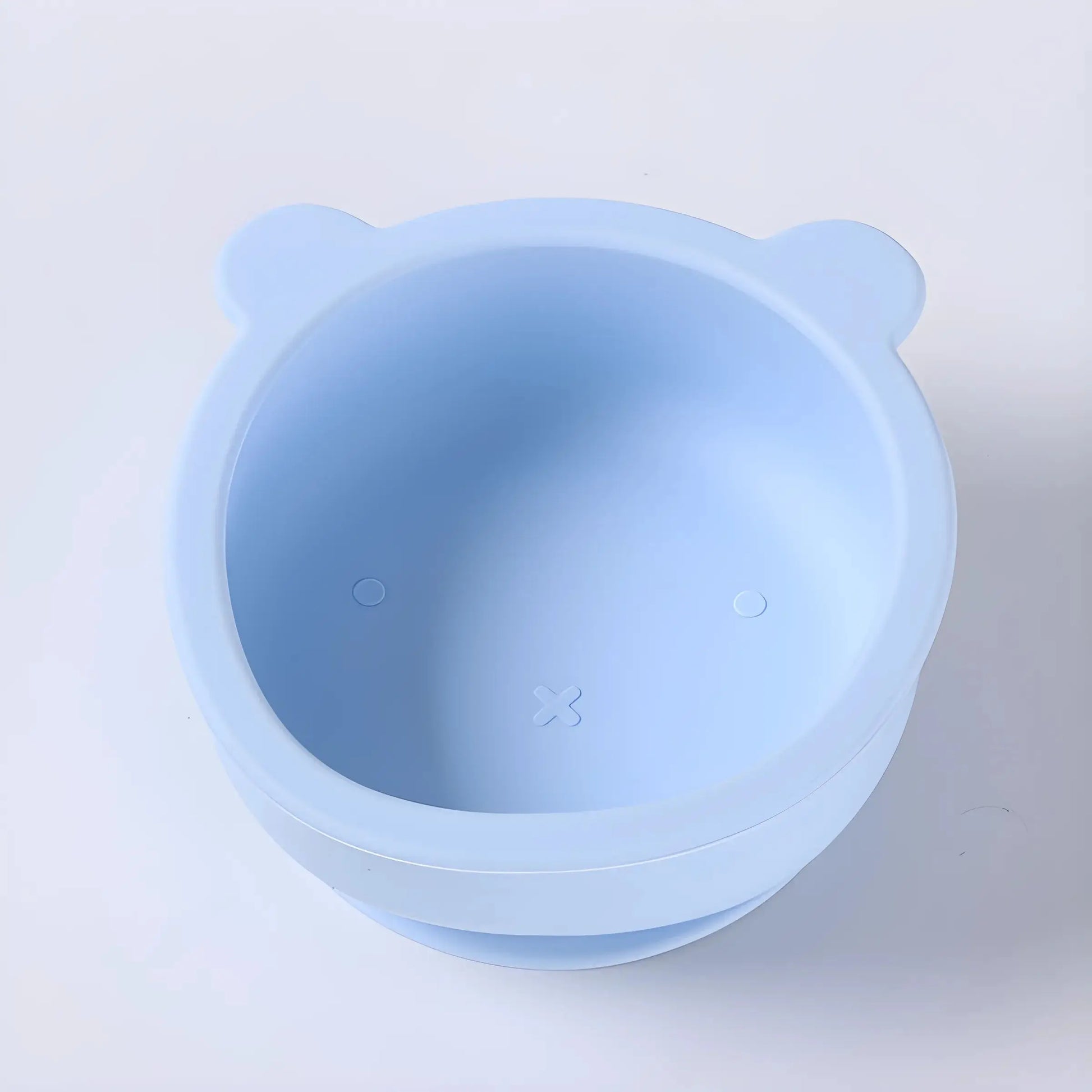 Silikonowa miseczka okrągła z uszkami misia Silikonowa miseczka okrągła z uszkami misia Błękitny 14x14cm