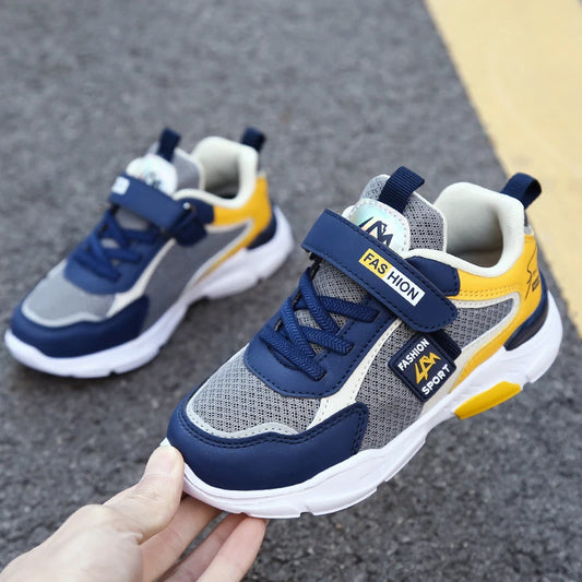 Buty chłopięce sportowe z rzepem i sznurówkami Buty chłopięce sportowe z rzepem i sznurówkami Granatowy