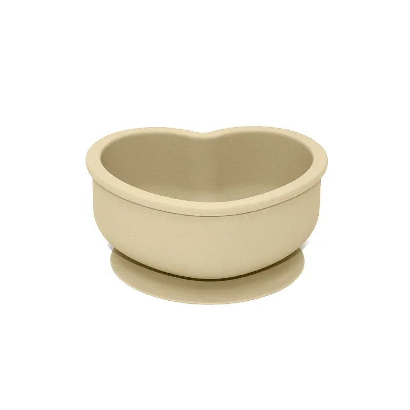 Silikonowa miseczka w kształcie serduszka z przyssawką Silikonowa miseczka w kształcie serduszka z przyssawką Beżowy 12.5x11cm