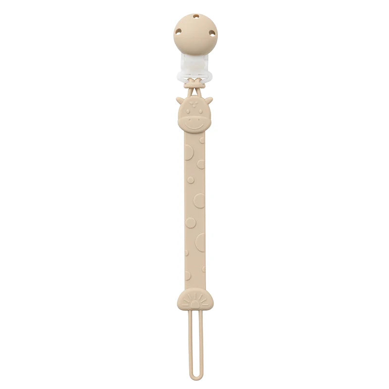 Zawieszka do smoczka silikonowa w kształcie żyrafy Beżowy 26cm