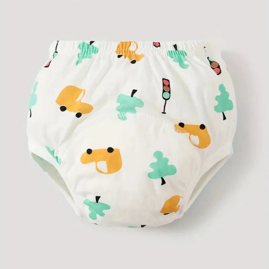 Bawełniane pieluchomajtki dla niemowląt z kolorowymi wzorkami - zestaw 4 sztuk Bawełniane pieluchomajtki dla niemowląt z kolorowymi wzorkami - zestaw 4 sztuk