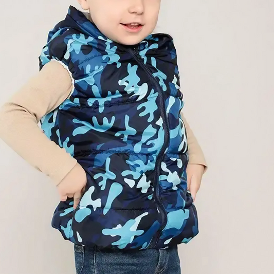 Bezrękawnik z kapturem dla chłopca Bezrękawnik z kapturem dla chłopca