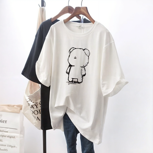 Koszulka dla kobiet w ciąży oversize z zakładką umożliwiającą karmienie Koszulka dla kobiet w ciąży oversize z zakładką umożliwiającą karmienie