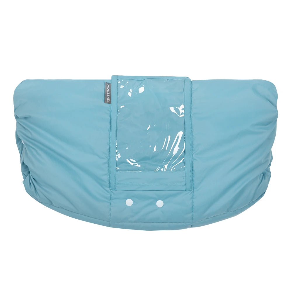 Mufka do wózka z miejscem na telefon - wodoodporna i ocieplana Niebieski Uniwersalny