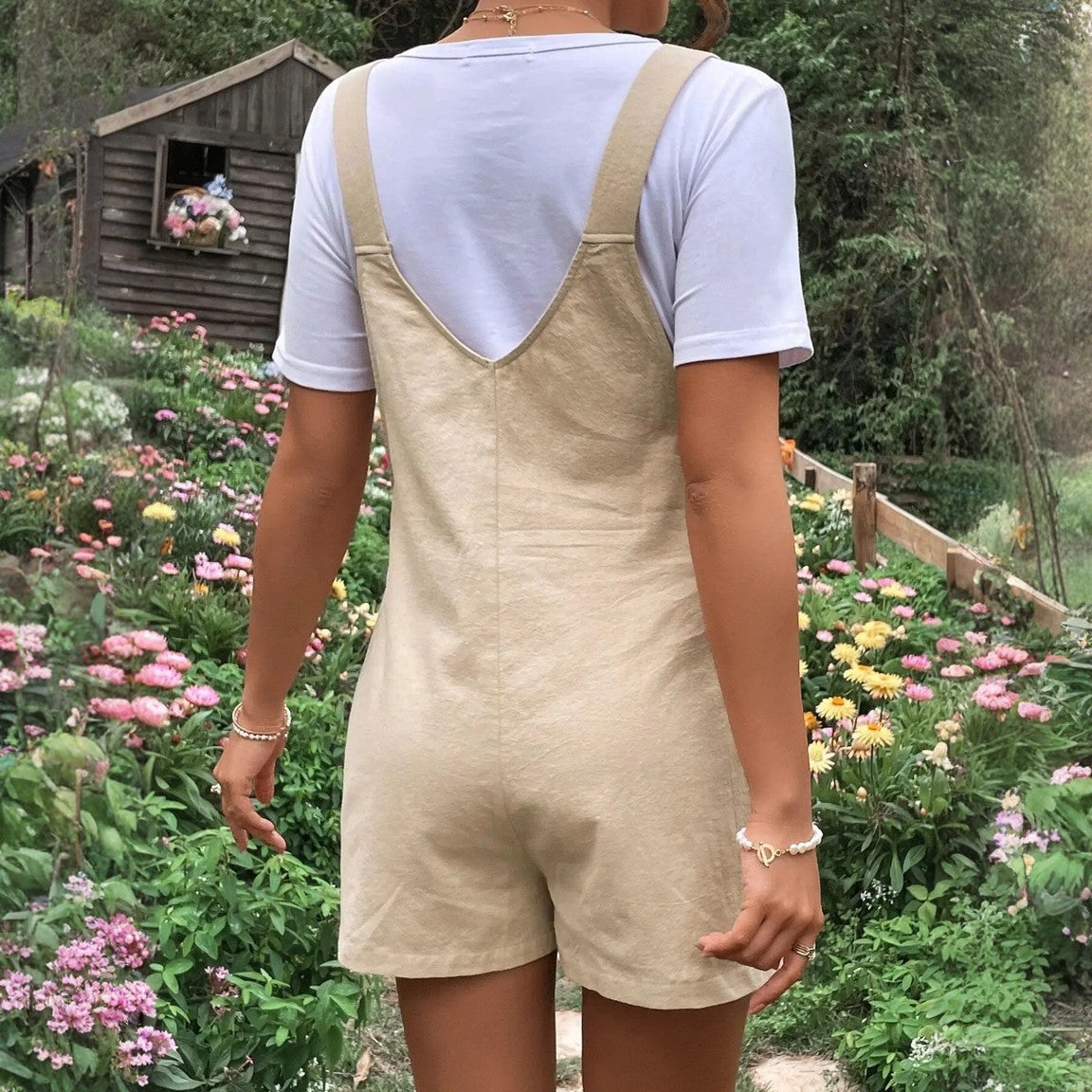 Ogrodniczki ciążowe z szortami