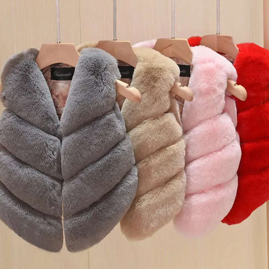 Bezrękawnik dziewczęcy miękki kożuszek Bezrękawnik dziewczęcy miękki kożuszek