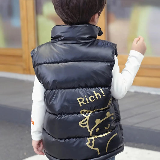 Bezrękawnik chłopięcy z połyskującego materiału Bezrękawnik chłopięcy z połyskującego materiału