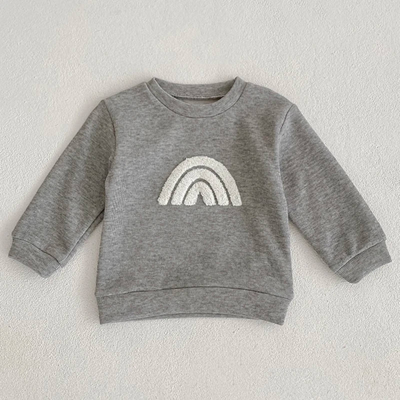 Szara bluza dziecięca z haftem Szary