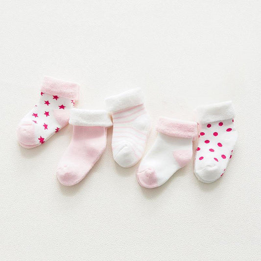 Zestaw 5 par bawełnianych skarpetek dla noworodków Zestaw 5 par bawełnianych skarpetek dla noworodków Zestaw 1