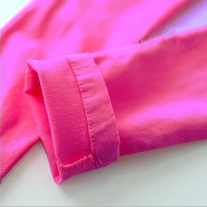 Elastyczne spodnie dla dziewczynki Fuksja