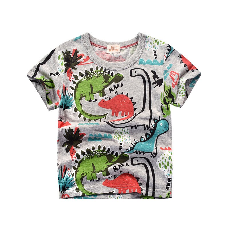Koszulka z motywem dinozaura Dinozaury szare