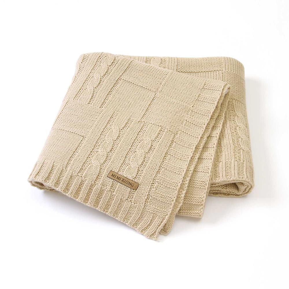 Miękki kocyk dzianinowy Beżowy