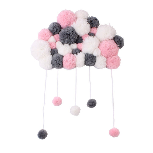 Dekoracyjne chmurki z pomponów do zawieszenia na ścianę Dekoracyjne chmurki z pomponów do zawieszenia na ścianę