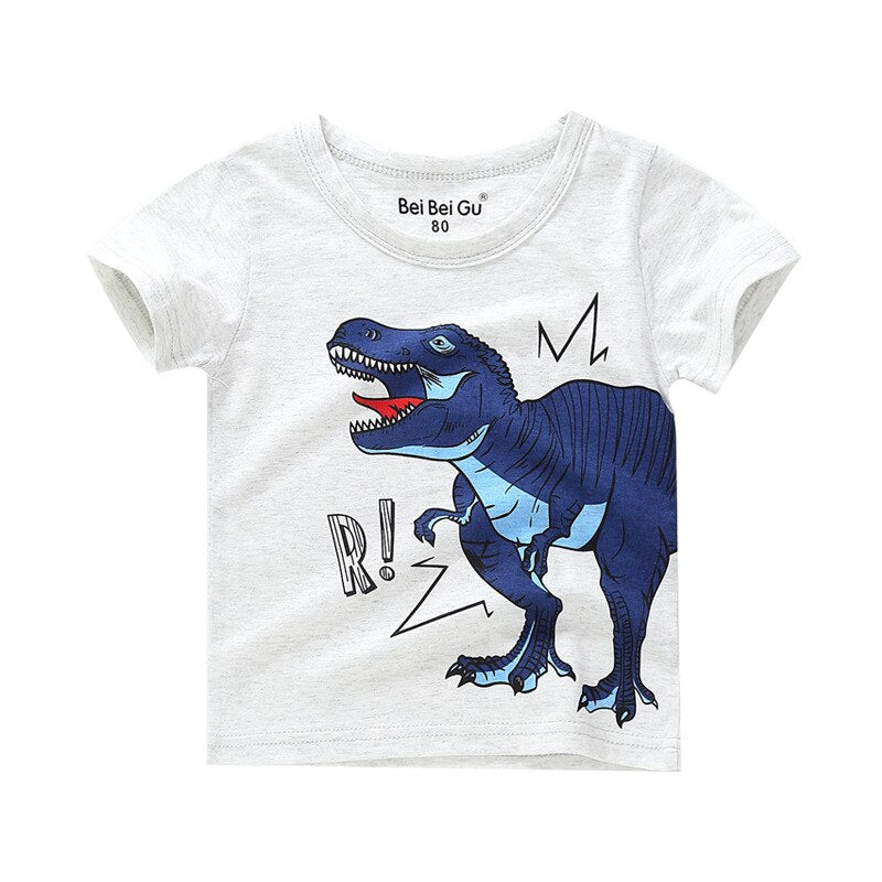 Koszulka z motywem dinozaura Biało-granatowa