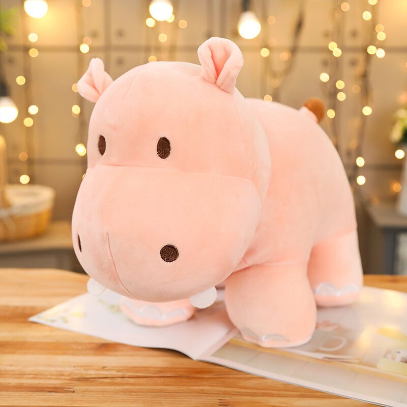 Pluszak w kształcie pudrowego hipopotama Różowy 40cm