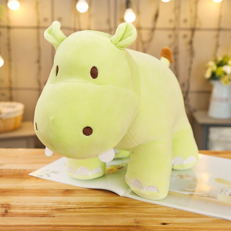 Pluszak w kształcie pudrowego hipopotama Zielony 40cm