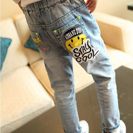 Dziewczęce jeansy w kolorowe wzorki Dziewczęce jeansy w kolorowe wzorki