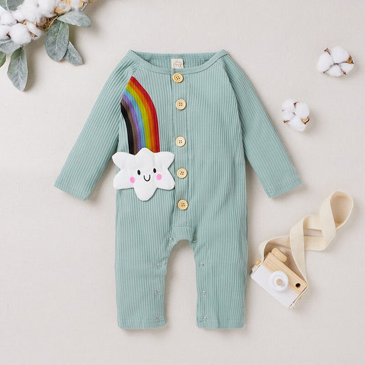 Pajacyk niemowlęcy z tęczą i gwiazdką Pajacyk niemowlęcy z tęczą i gwiazdką