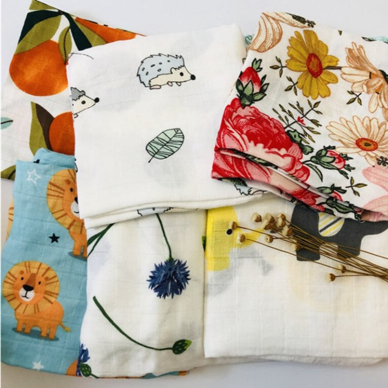 Bambusowy kocyk muślinowy 60x60cm Bambusowy kocyk muślinowy 60x60cm