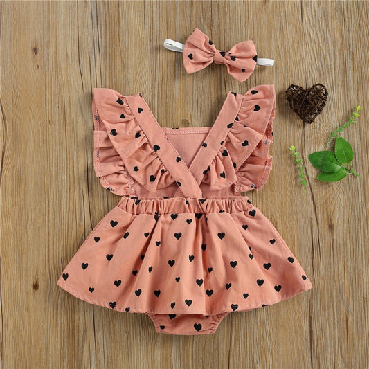 Letnia sukienka niemowlęca w serduszka Letnia sukienka niemowlęca w serduszka