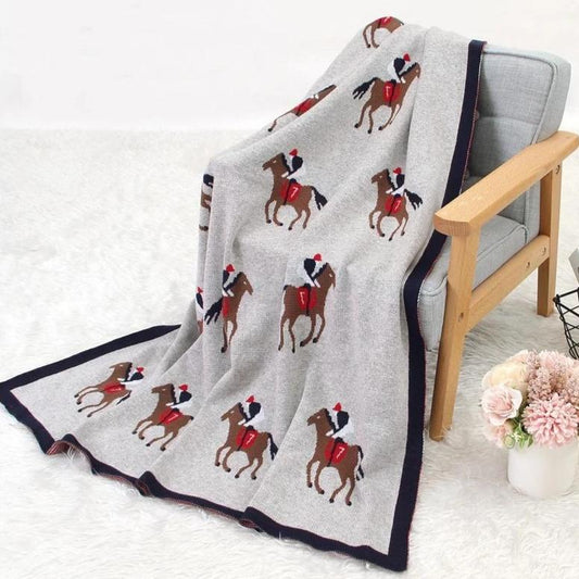 Kocyk dzianinowy konik 100x80cm Kocyk dzianinowy konik 100x80cm