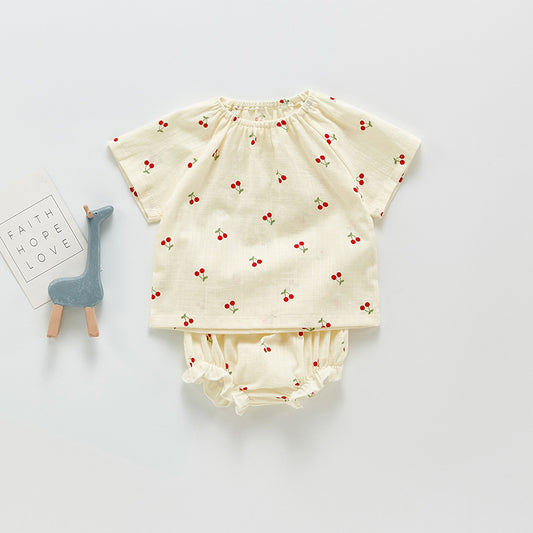 Bawełniany komplet niemowlęcy w owoce Bawełniany komplet niemowlęcy w owoce
