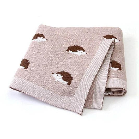 Mięciutki kocyk dzianinowy w jeżyki 100x80cm Mięciutki kocyk dzianinowy w jeżyki 100x80cm