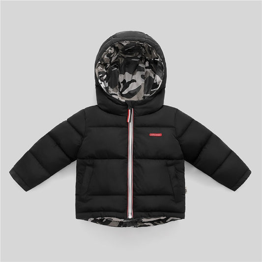 Dziecięca kurtka pikowana dwustronna Dziecięca kurtka pikowana dwustronna Czarny