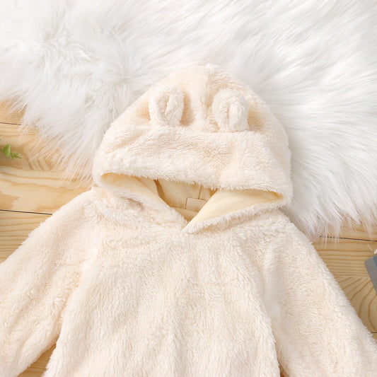 Ciepłe niemowlęce body polarowe z kapturem Ciepłe niemowlęce body polarowe z kapturem