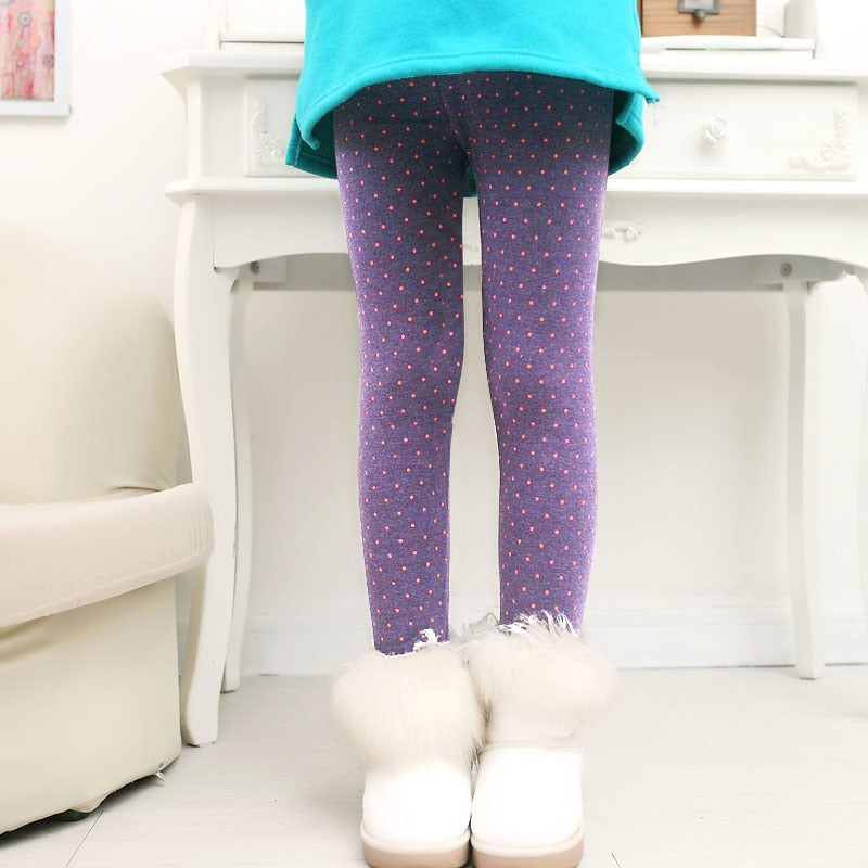 Ocieplane legginsy w kropeczki - Miziu.pl