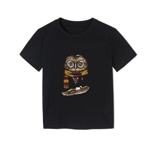 Koszulka z motywem zwierzątka dla chłopców Koszulka z motywem zwierzątka dla chłopców Czarna sowa