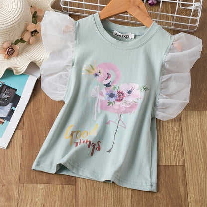 Dziewczęca koszulka z flamingiem - Miziu.pl