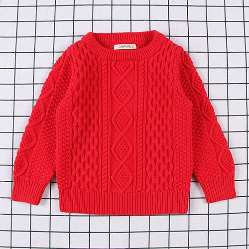 Dziewczęcy sweter z ozdobnym splotem - Miziu.pl
