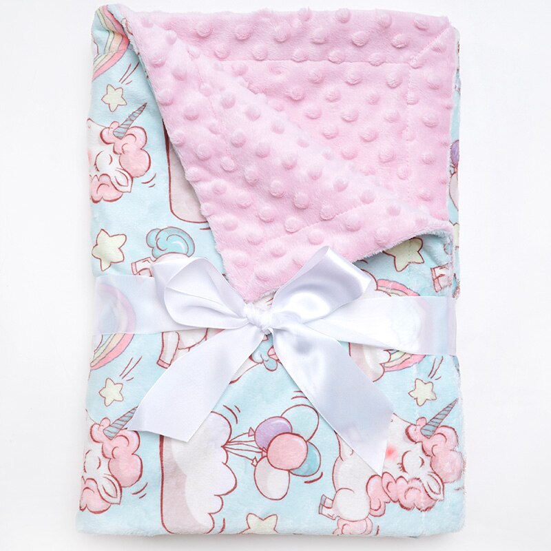 Miękki i ciepły kocyk minky dla niemowląt i dzieci