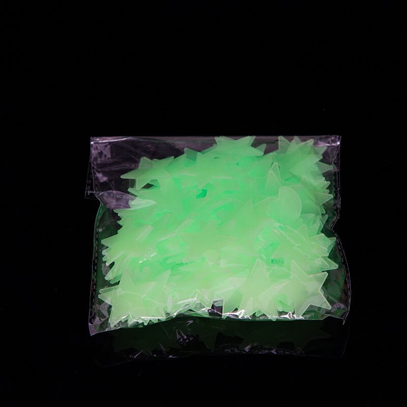 Zestaw 100 szt. świecących naklejek w kształcie księżyca i gwiazdki