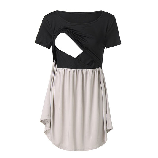 Dwukolorowa koszulka dla kobiet w ciąży Dwukolorowa koszulka dla kobiet w ciąży