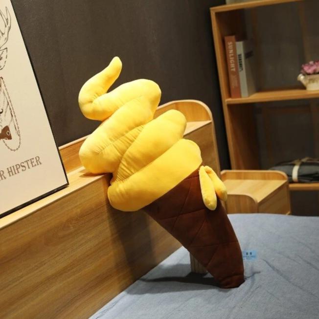 Poduszka dekoracyjna w kształcie lodów Żółty 90cm