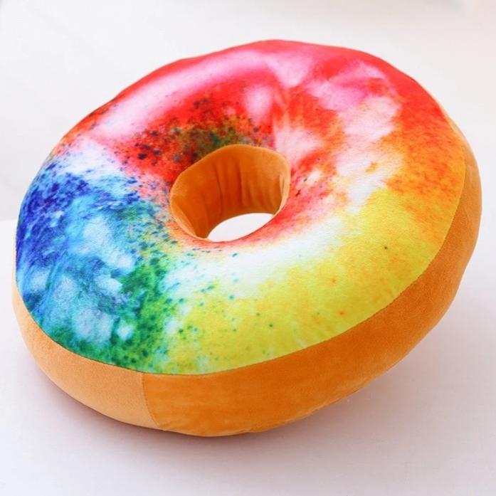Poduszka dekoracyjna w kształcie donut-a Tęczowy lukier