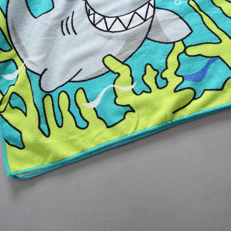 Ponczo ręcznik kąpielowy dla dzieci z rekinem
