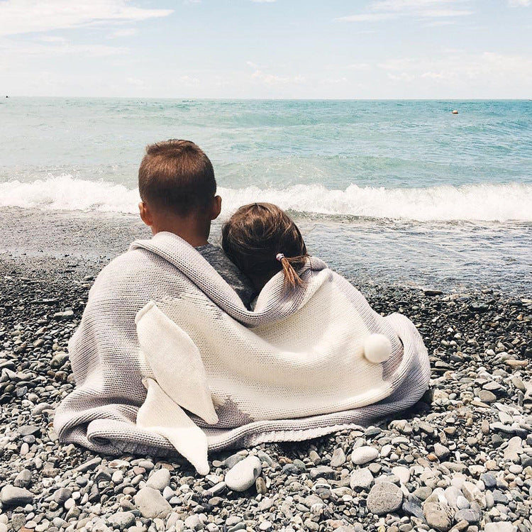 Miękki kocyk dzianinowy królik