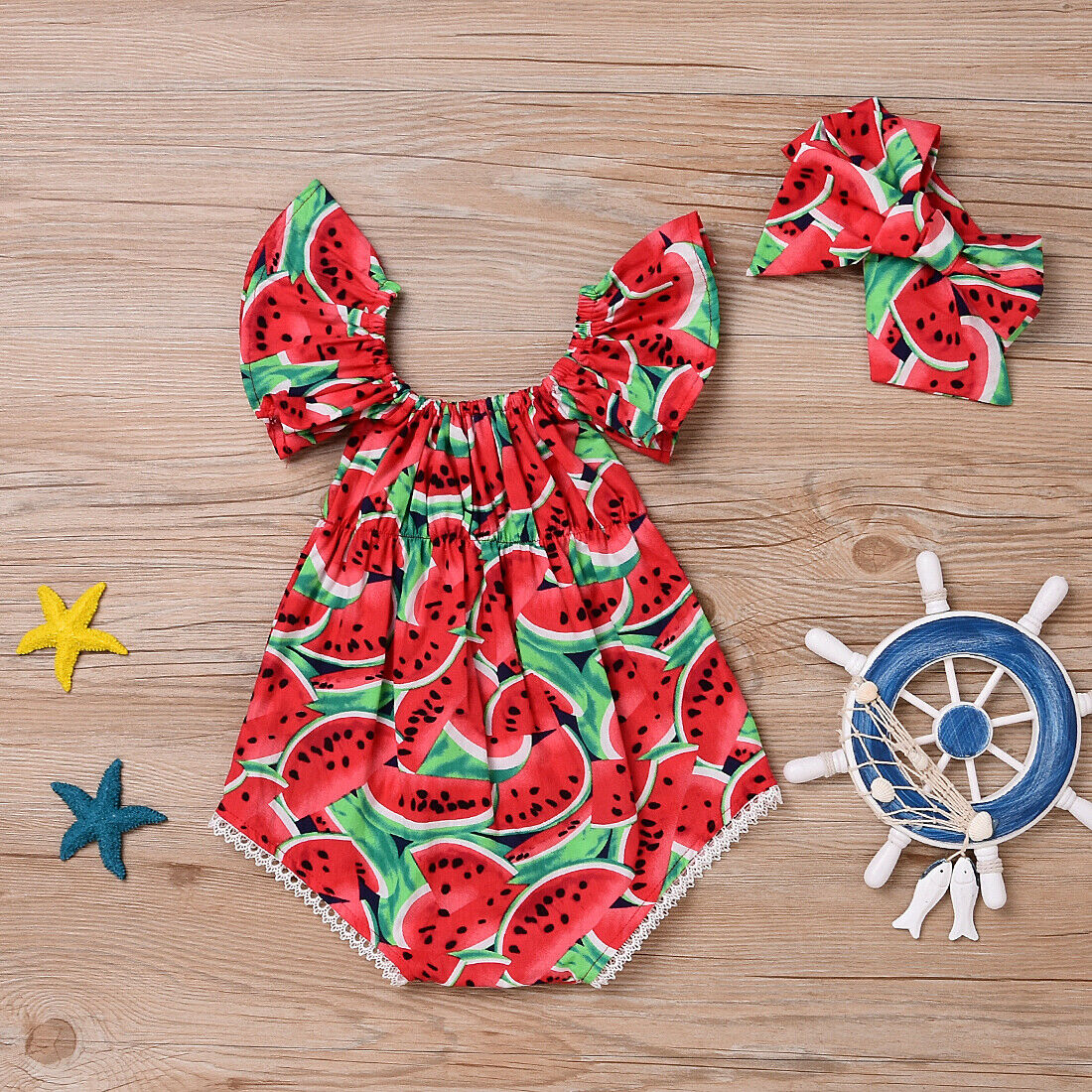 Komplet body i opaska w arbuzy