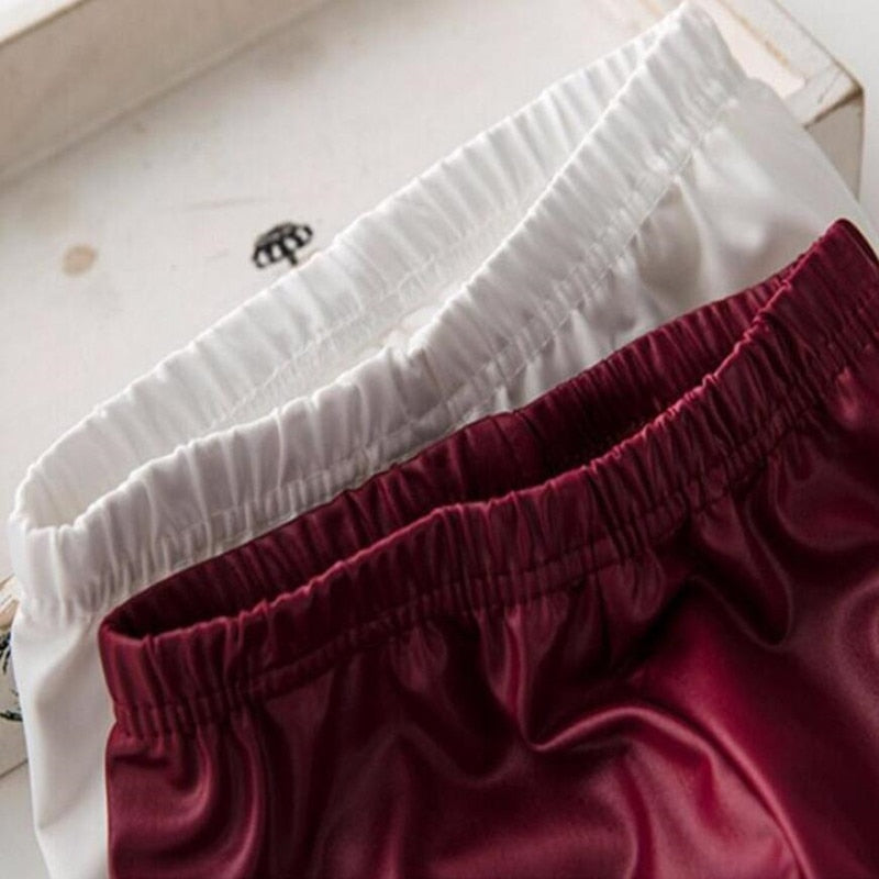 Legginsy dziewczęce z imitacji skóry - Miziu.pl