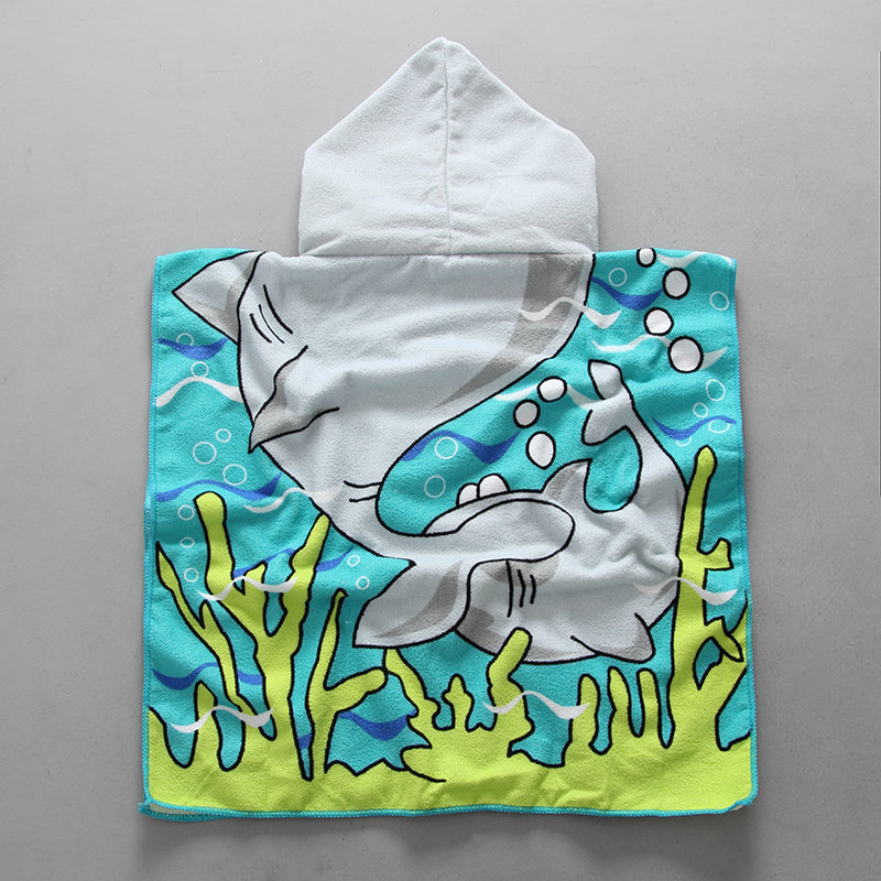 Ponczo ręcznik kąpielowy dla dzieci z rekinem Ponczo ręcznik kąpielowy dla dzieci z rekinem