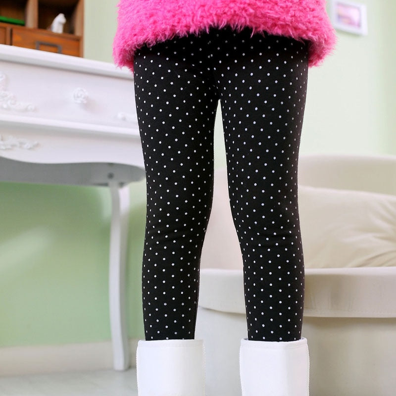 Ocieplane legginsy w kropeczki - Miziu.pl