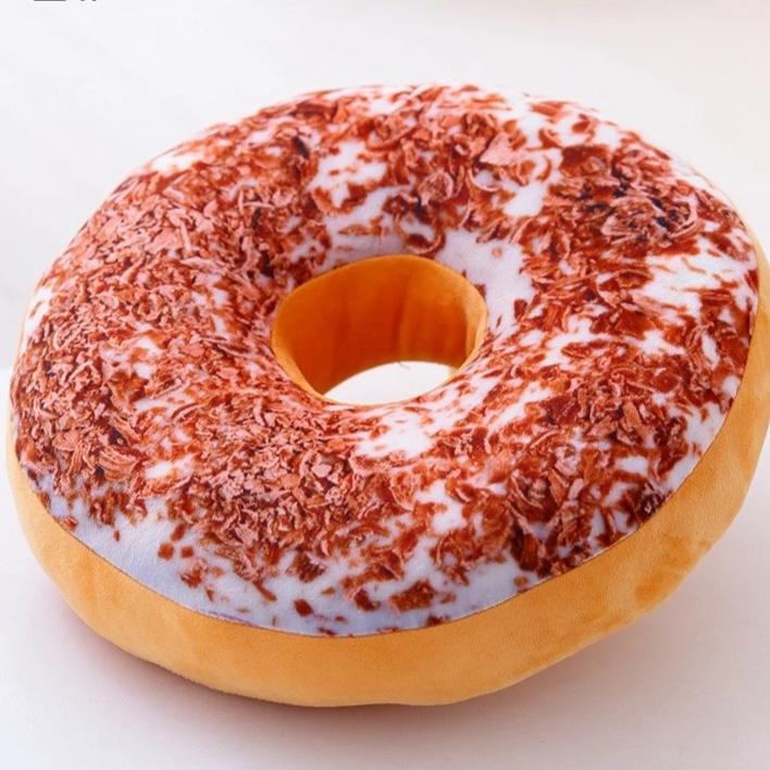 Poduszka dekoracyjna w kształcie donut-a Posypka czekoladowa
