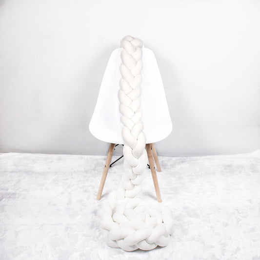 Ochraniacz do łóżeczka warkocz z 3 pasm Ochraniacz do łóżeczka warkocz z 3 pasm Biały - 300 cm