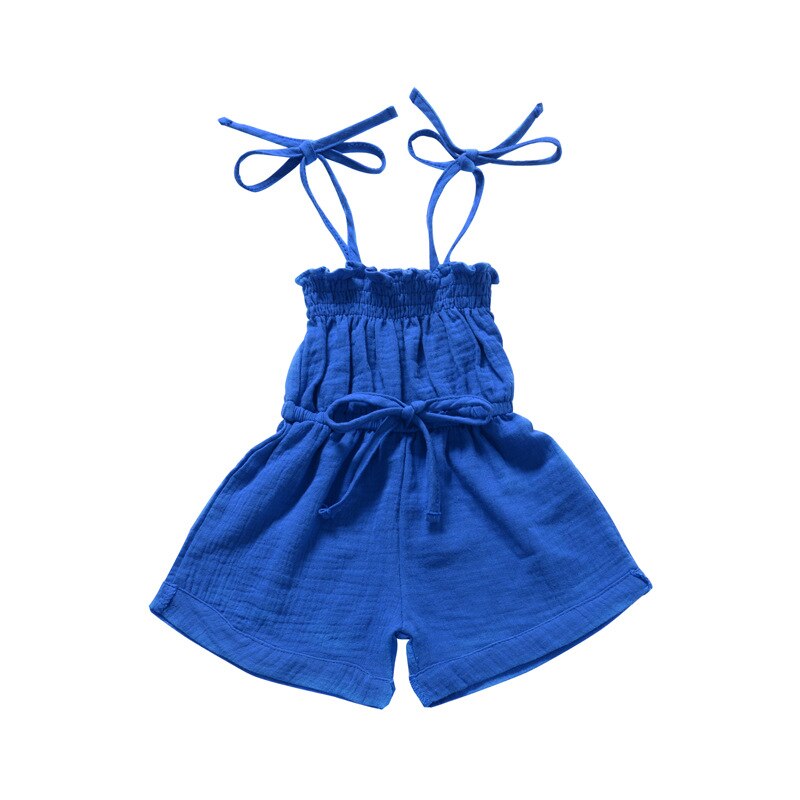 Kombinezon na wiązanych ramiączkach Niebieski na sznurkach