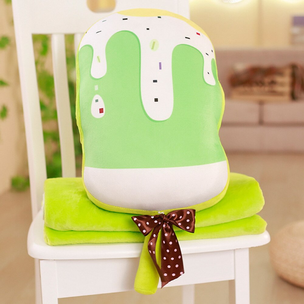 Poduszka dekoracyjna z kocykiem w kształcie loda Zielony