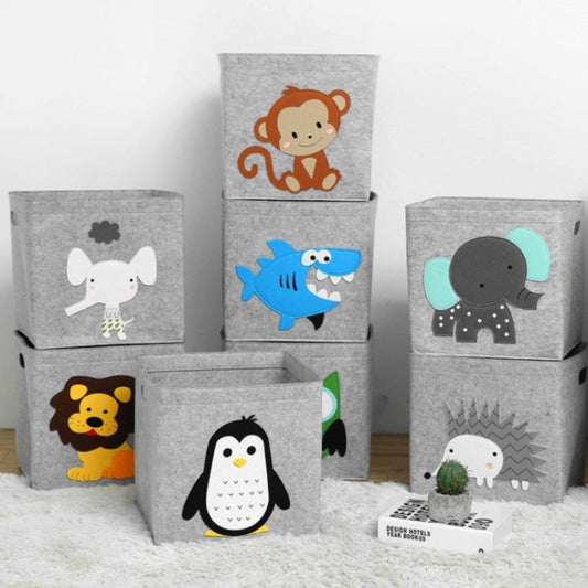 Składane pudełko kwadratowe na zabawki w szarym kolorze Składane pudełko kwadratowe na zabawki w szarym kolorze