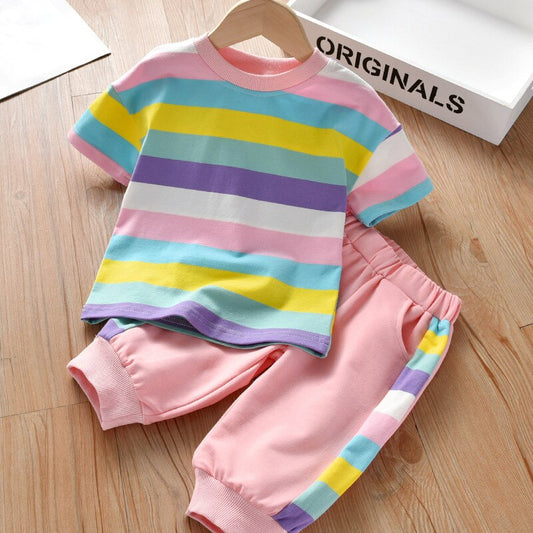 Dziewczęcy kolorowy komplet dresowy Dziewczęcy kolorowy komplet dresowy